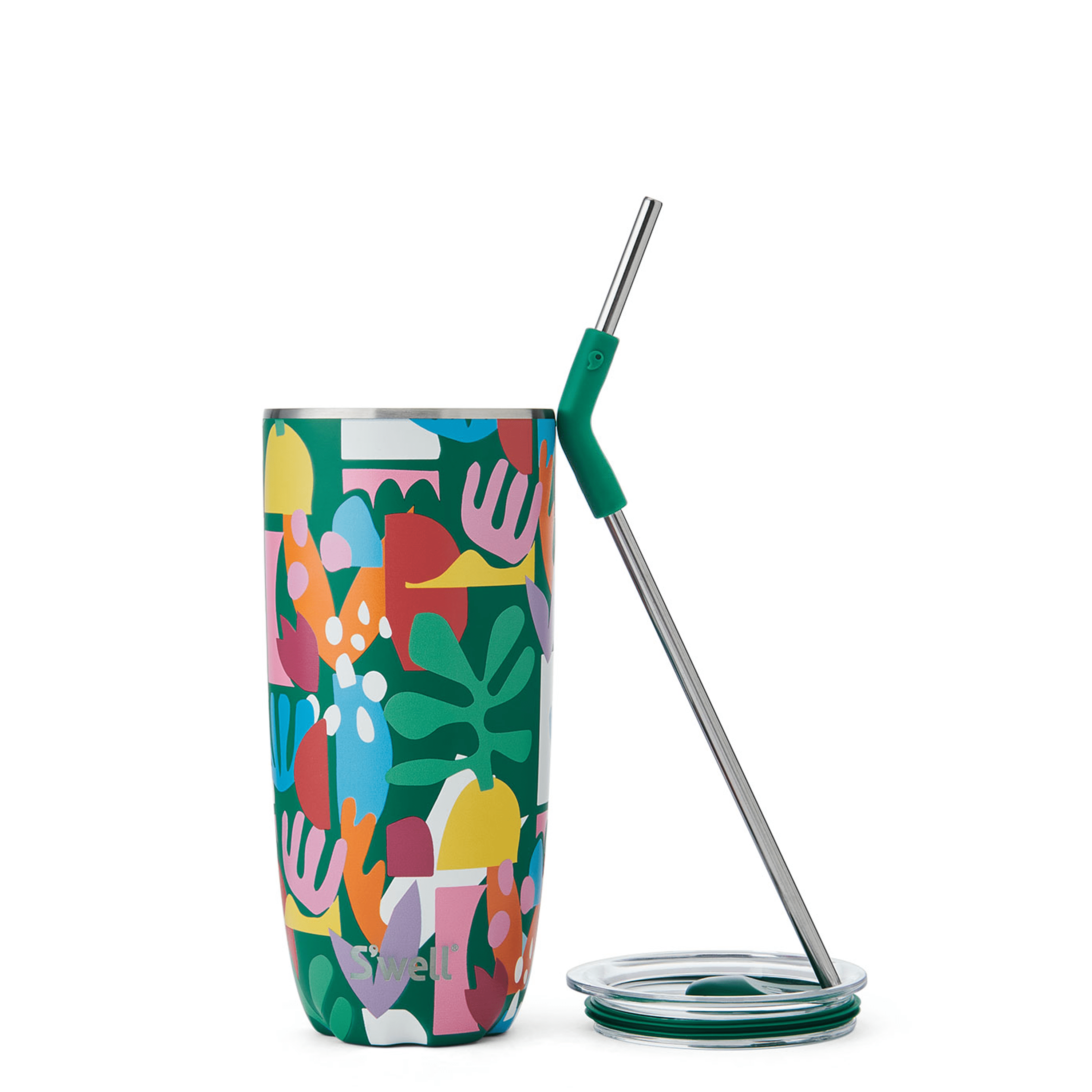 Tumbler with Straw | 24oz Paper Cutouts