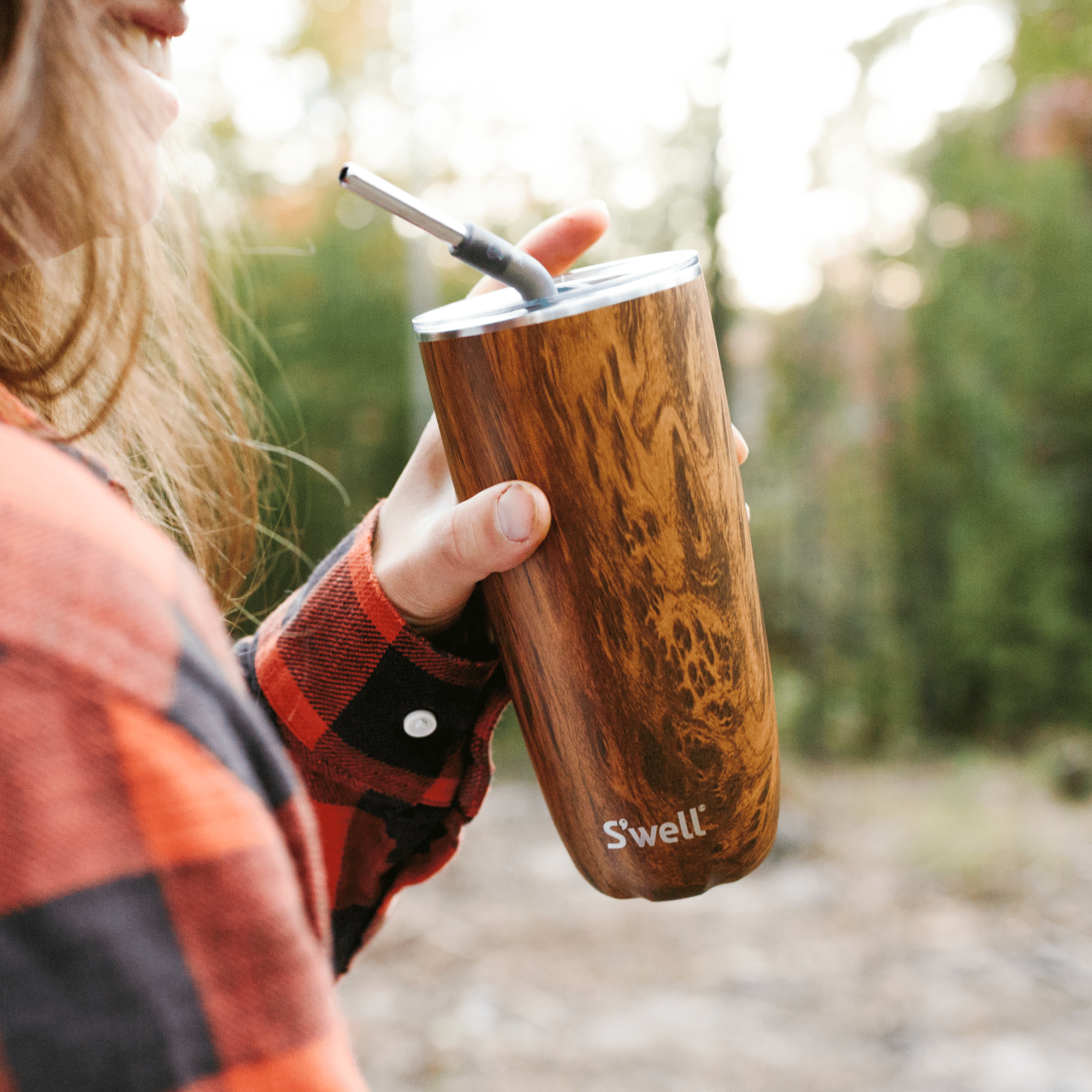 Tumbler with Straw | 24oz Teakwood