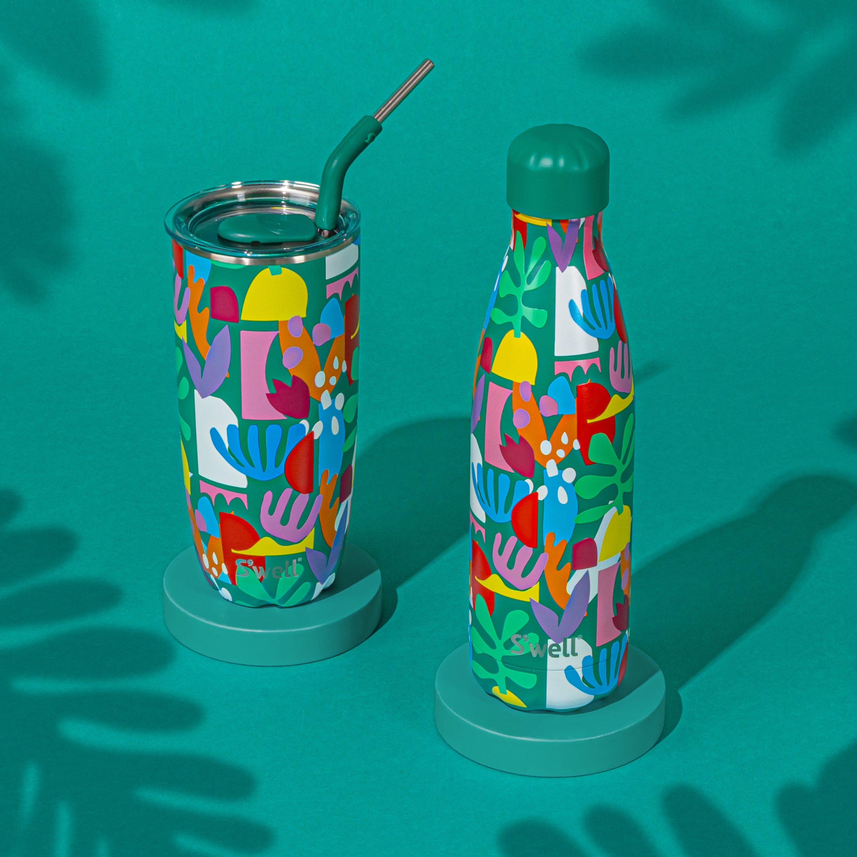 Tumbler with Straw | 24oz Paper Cutouts