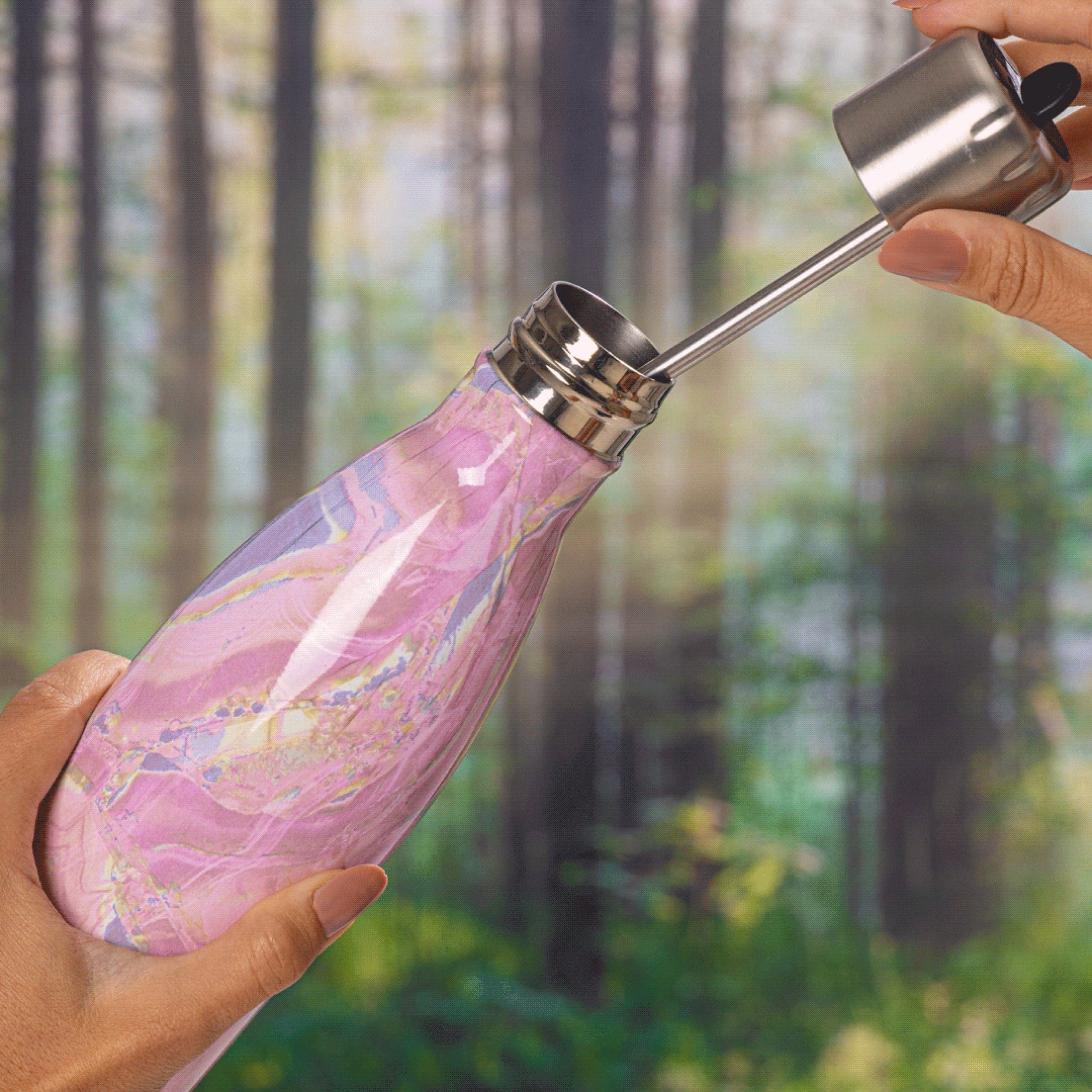 Original Bottle with Flip Straw Cap | 17oz Geode Rose