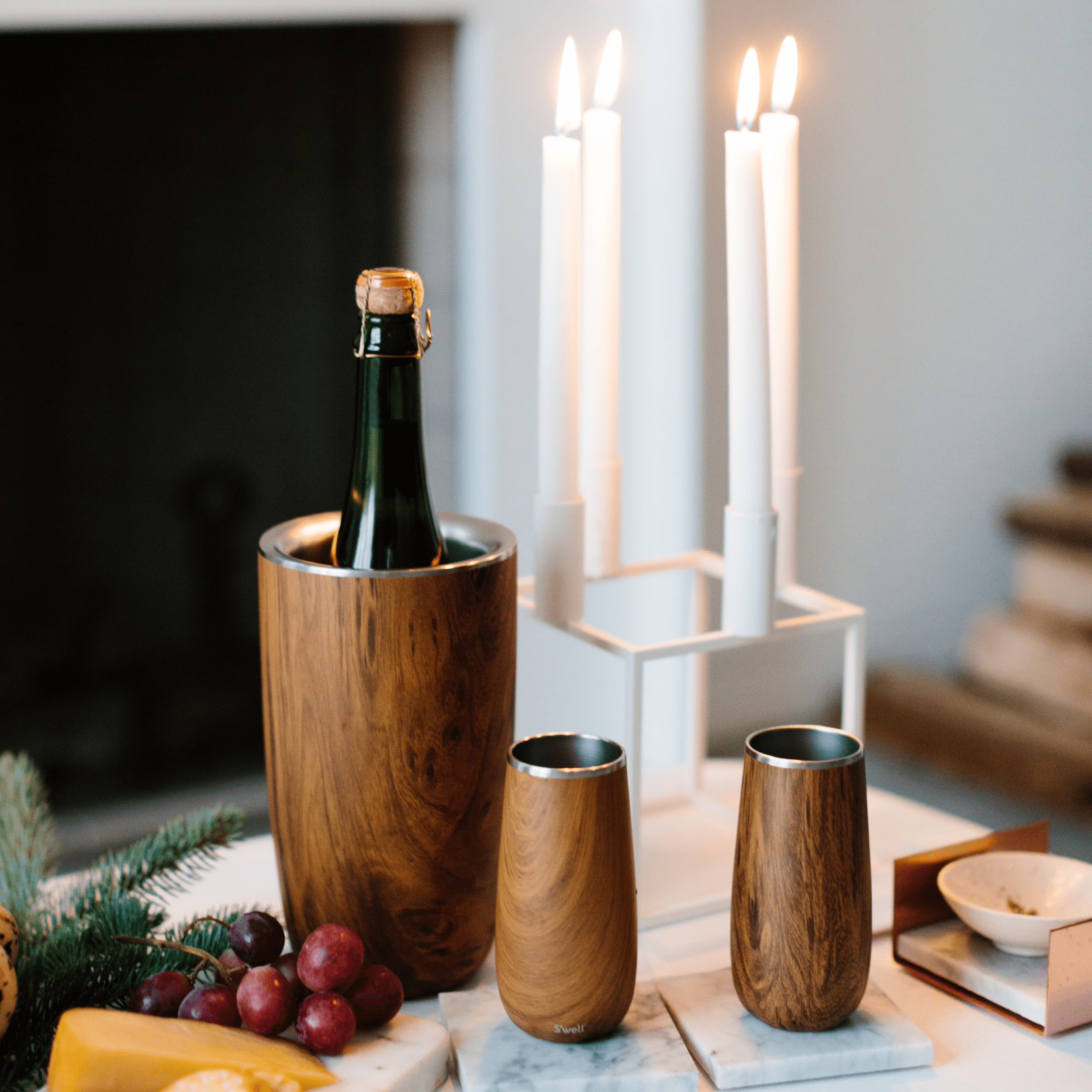 Wine Chiller | 25oz Teakwood